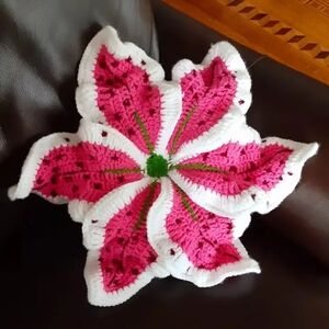 Lily Flower Throw Pillow - Handmade